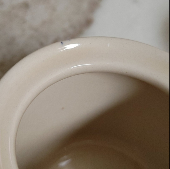 4 Mini Vintag Ceramic Canisters Naaman Porcelain Israel Ivory Blue & Burgundy - Picture 8 of 10